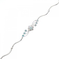 K18WG フラワー トルマリン ブレスレット 0.127CT