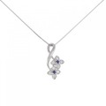 PT フラワー サファイヤ ネックレス 0.09CT