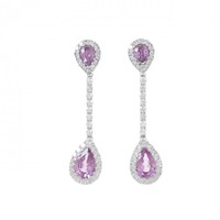K18WG サファイヤ ピアス 1.10CT 拡散処理未検査