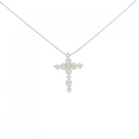 K18WG クロス ダイヤモンド ネックレス 0.86CT