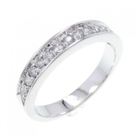 K18WG ハーフエタニティ ダイヤモンド リング