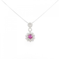 K18WG ルビー ネックレス 0.43CT
