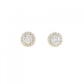 【リメイク】K18YG/ST ダイヤモンド ピアス 0.506CT 0.528CT F SI1 VG-Good