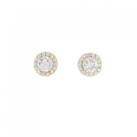 【リメイク】K18YG/ST ダイヤモンド ピアス 0.506CT 0.528CT F SI1 VG-Good