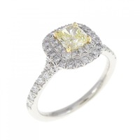 ティファニー ソレスト リング 0.38CT FY VVS2 クッションカット