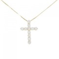 K18YG クロス ダイヤモンド ネックレス 2.00CT