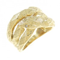 K18YG スネーク ダイヤモンド リング 0.02CT