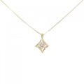 K18YG フラワー ダイヤモンド ネックレス 0.14CT