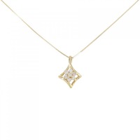 K18YG フラワー ダイヤモンド ネックレス 0.14CT