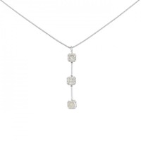 PT スリーストーン ダイヤモンド ネックレス 0.37CT