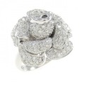 K18WG フラワー ダイヤモンド リング 1.47CT