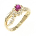 K18YG ルビー リング 0.20CT