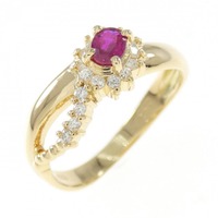 K18YG ルビー リング 0.20CT