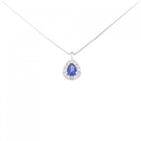 K18WG サファイヤ ネックレス 0.14CT