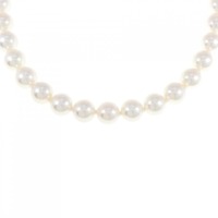 シルバークラスプ/K14WG 花珠 アコヤパール ネックレス イヤリングセット 7.5-8mm