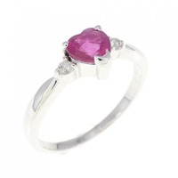K18WG ハート ルビー リング 0.43CT