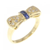 K18YG リボン サファイヤ リング 0.23CT