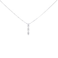 18KWG スリーストーン ダイヤモンド ネックレス 0.50CT