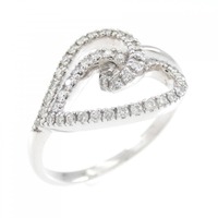 K18WG ハート ダイヤモンド リング 0.25CT