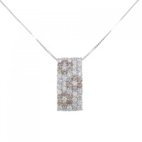 K18WG フラワー ダイヤモンド ネックレス 1.50CT