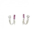 K18WG/K14WG ルビー ピアス 0.05CT