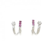 K18WG/K14WG ルビー ピアス 0.05CT