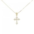 K18YG クロス ダイヤモンド ネックレス 0.25CT