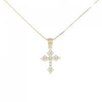 K18YG クロス ダイヤモンド ネックレス 0.25CT