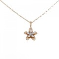 K18PG/K18WG フラワー ダイヤモンド ネックレス 0.10CT