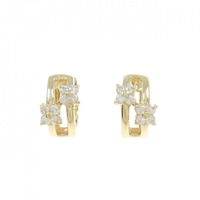 K18YG フラワー ダイヤモンド ピアス 0.38CT