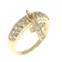 750YG クロス ダイヤモンド リング 0.40CT