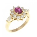 K18YG ルビー リング 0.45CT