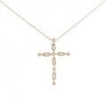 K18PG クロス ダイヤモンド ネックレス 0.08CT
