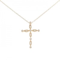 K18PG クロス ダイヤモンド ネックレス 0.08CT