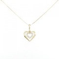 K18YG ハート ダイヤモンド ネックレス 0.14CT