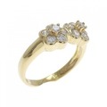 K18YG フラワー ダイヤモンド リング 0.43CT