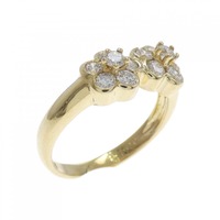 K18YG フラワー ダイヤモンド リング 0.43CT
