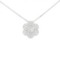 K18WG フラワー ダイヤモンド ネックレス 0.81CT