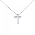 K18WG/PT クロス ダイヤモンド ネックレス 0.26CT