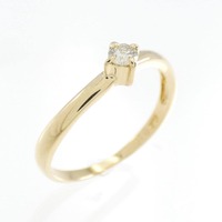 K18YG ソリティア ダイヤモンド リング 0.10CT