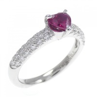 PT ハート ルビー リング 0.55CT