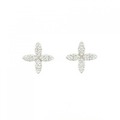 K18WG/K14WG フラワーダイヤモンド ピアス 0.28CT
