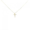 K18YG クロス ダイヤモンド ネックレス 0.05CT