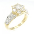 750YG/750WG フラワー ダイヤモンド リング 1.34CT