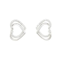 K18WG ハート ダイヤモンド ピアス