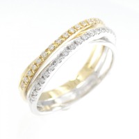 K18YG/K18WG ダイヤモンド リング 0.22CT