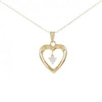 K18YG ハート ダイヤモンド ネックレス 0.10CT