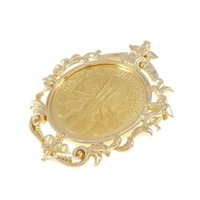 K18YG枠 コイン ペンダント