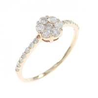 K18PG フラワー ダイヤモンド リング 0.25CT