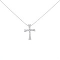 K18WG クロス ダイヤモンド ネックレス 0.30CT